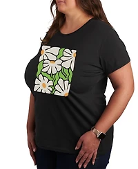 Hybrid Apparel Trendy Plus Daisy Flower Graphic T-shirt