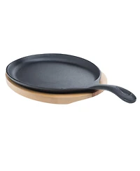 Basic Essentials 2 Piece Cast Iron Oval Fajita Plate