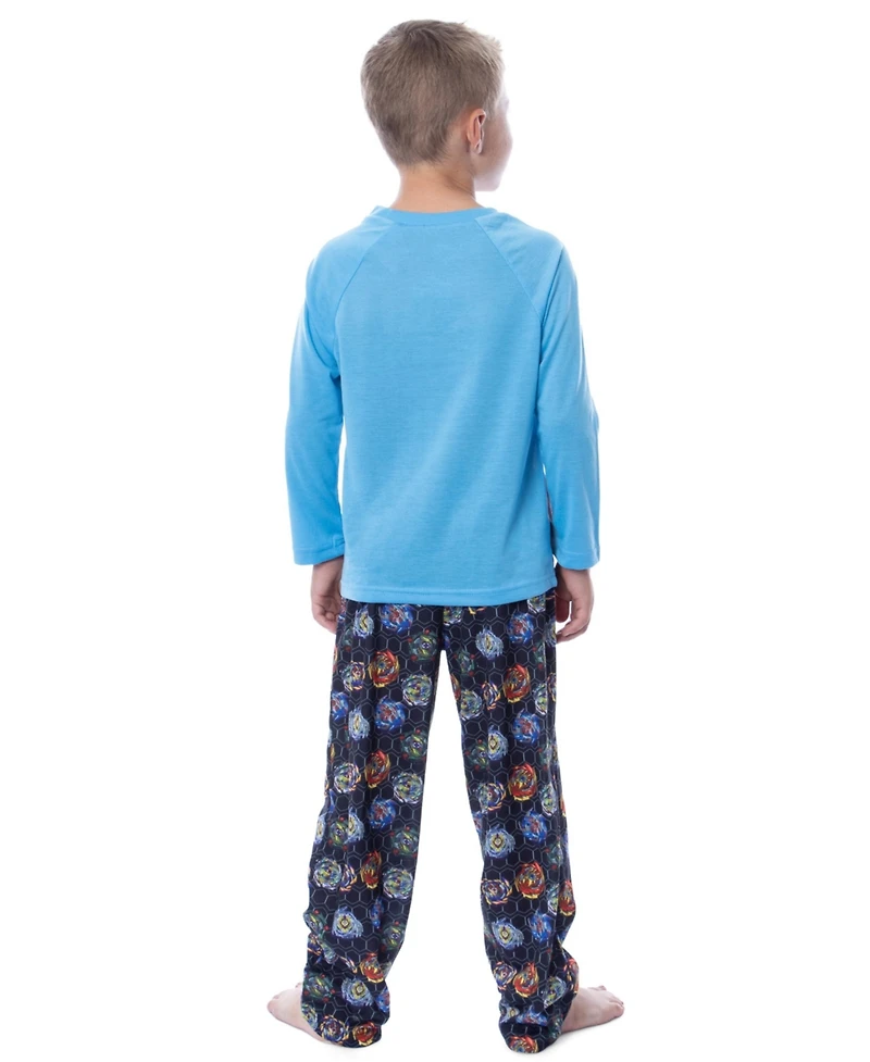 Beyblade Boys Burst Spinner Tops Tossed Print 2-Piece Raglan Sleep Pajama Set
