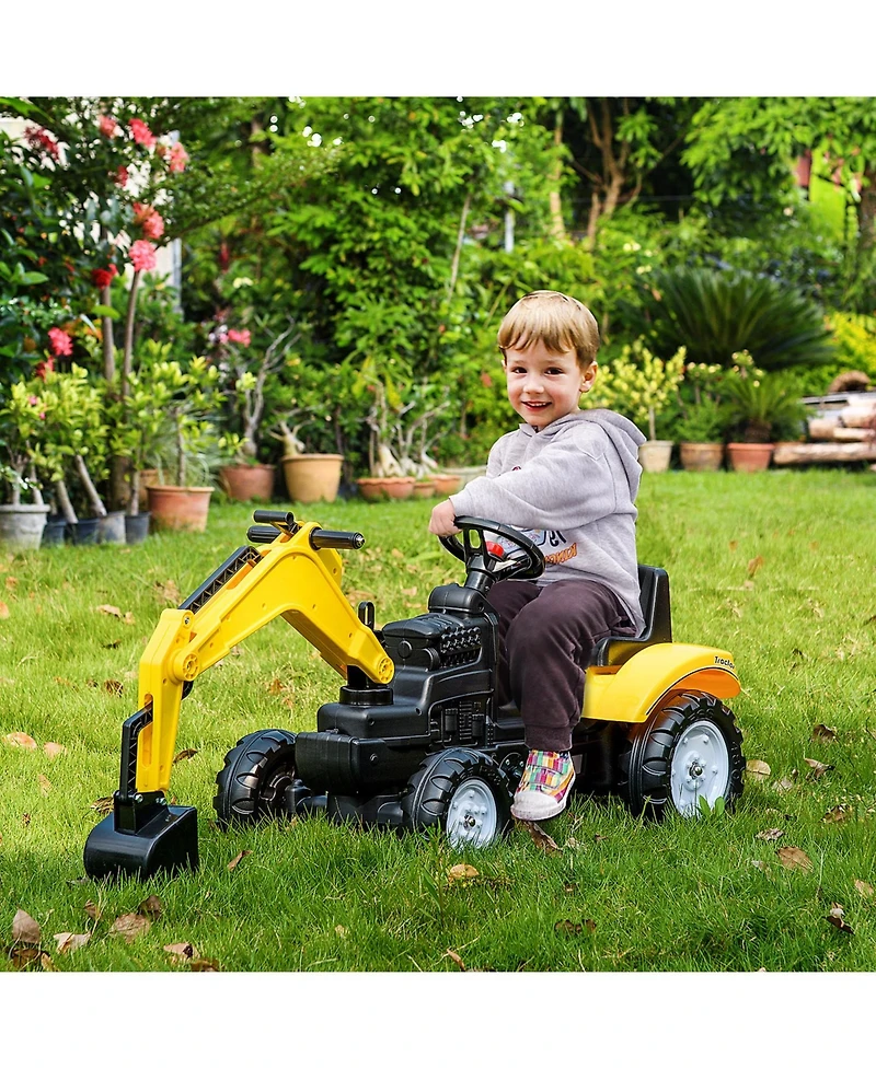 Aosom Kids Ride-On Construction with Horn for Kids & Toddlers 3+,