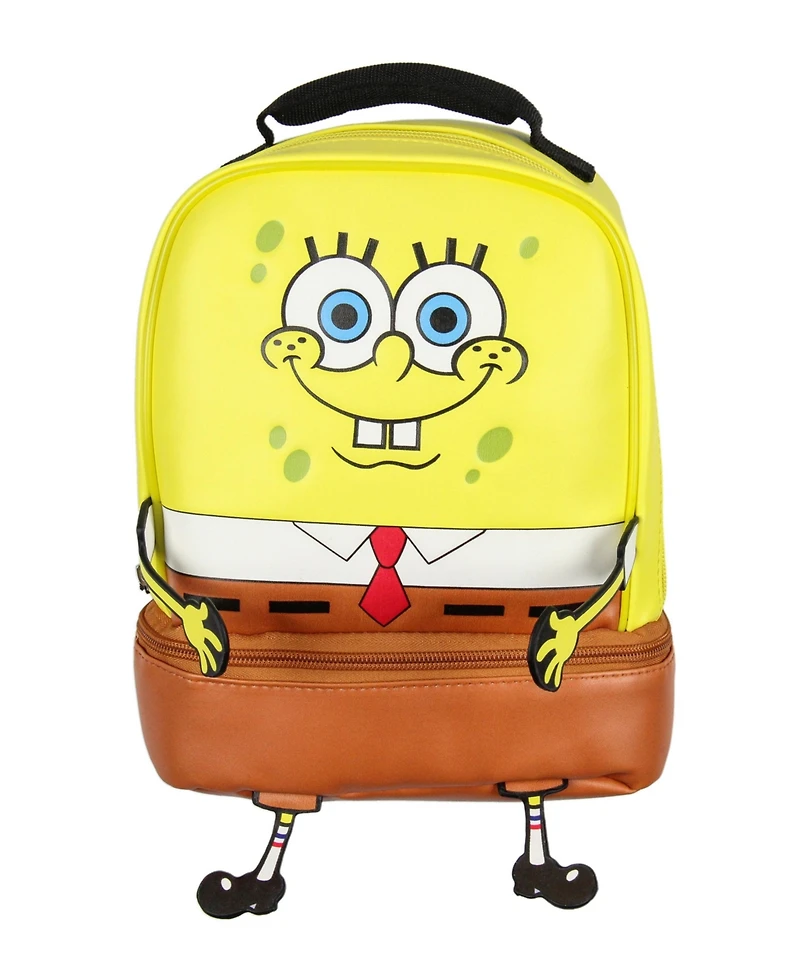 SpongeBob SquarePants Nickelodeon Character Face Dual Compartment Lunch Box Bag