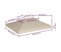 vidaXL Gazebo Cover Canopy Replacement 1 oz/ft² Beige 9.8'x13.1'