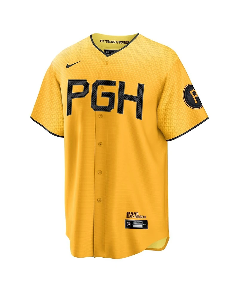 Men's Nike Ke'Bryan Hayes Gold Pittsburgh Pirates 2023 City Connect Replica Player Jersey