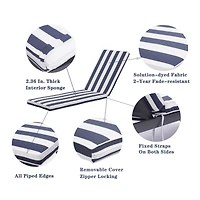 Simplie Fun 2 Pieces Set Outdoor Lounge Chair Cushion Replacement Patio Furniture Seat Cushion Chaise Lounge