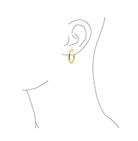 Bling Jewelry Classic Basic Simple Tube Lightweight Clip On Hoop Earrings Non Pierced Ears Gold Plated Sterling Silver .75 Diameter