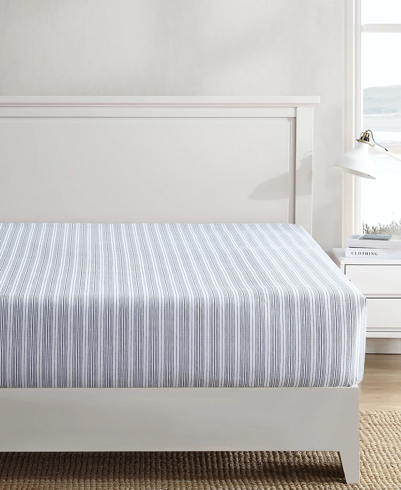 Nautica Beaux Stripe Cotton Percale Fitted Sheet