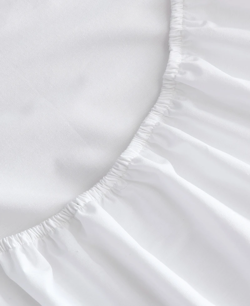 Nautica Solid Cotton Percale Fitted Sheet