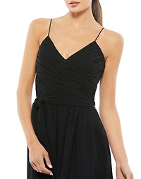 Mac Duggal Women's Ieena Ruched Sleeveless Tie Jumpsuit