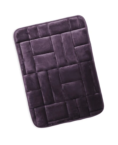 Ultra Soft Non-Slip Plush Memory Foam Bath Rug - Small 17"x24" Tiled Design