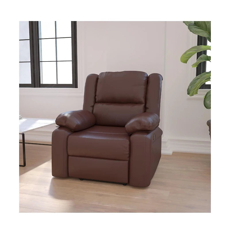 Emma+Oliver Recliner With Bustle Back And Padded Arms
