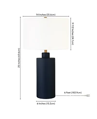 Hudson & Canal Carlina 25" Linen Shade Tall Ceramic Table Lamp