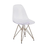 Ghost Chair With Gold Metal Base