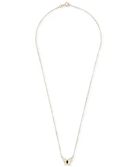 Onyx Butterfly 17" Pendant Necklace in 14k Gold-Plated Sterling Silver