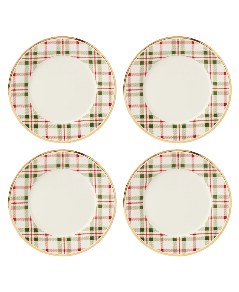 Lenox Holiday Plaid Porcelain Dinner Plates, Set of 4