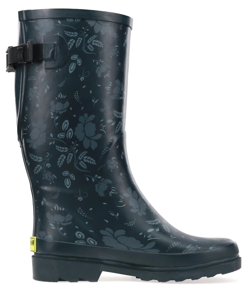 Women's Floral Adjustable Calf Rain Boot