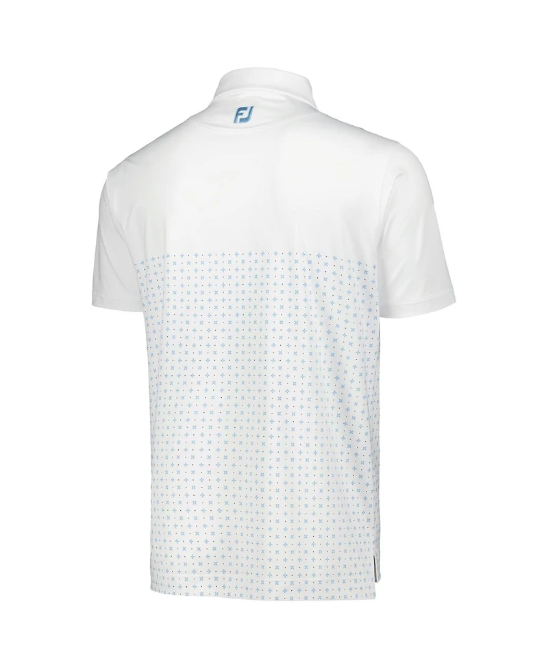 Men's FootJoy White Arnold Palmer Invitational Engineered Foulard Lisle Polo Shirt