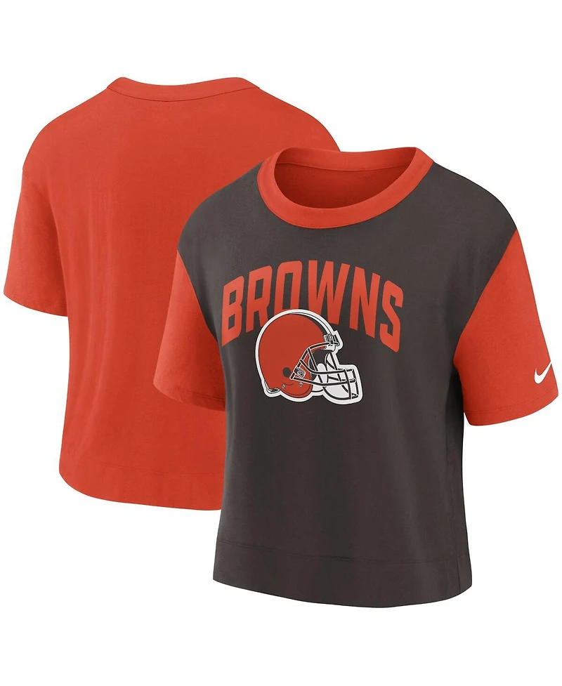 Women's Nike Orange, Brown Cleveland Browns High Hip Fashion T-shirt