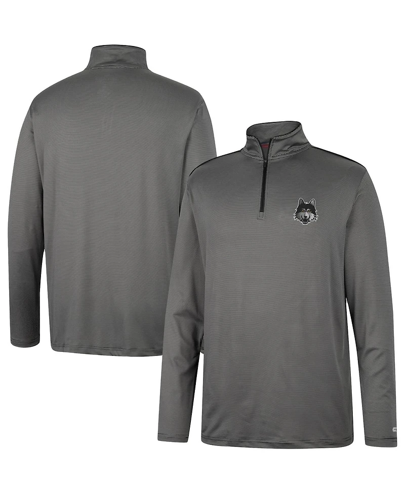Men's Colosseum Charcoal Loyola Chicago Ramblers Logo Quarter-Zip Windshirt