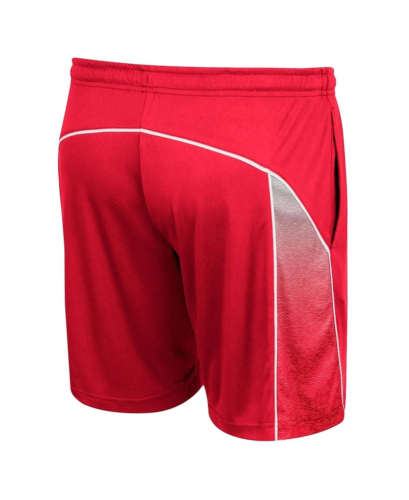Men's Colosseum Red Wisconsin Badgers Laws of Physics Shorts