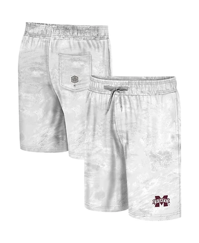Men's Colosseum White Mississippi State Bulldogs Realtree Aspect Ohana Swim Shorts