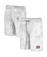 Men's Colosseum White Mississippi State Bulldogs Realtree Aspect Ohana Swim Shorts