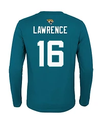 Big Boys Trevor Lawrence Teal Jacksonville Jaguars Mainliner Player Name and Number Long Sleeve T-shirt