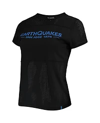 Women's The Wild Collective Black San Jose Earthquakes Mesh T-shirt