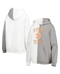 Women's Gameday Couture Gray, White Texas Longhorns Split Pullover Hoodie