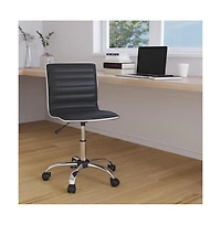 Merrick Lane Amelie Home Office Chair Ergonomic Executive Ribbed Low Back Armless Computer Desk - Base, Frame & Border