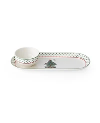 Spode Christmas Tree Polka Dot Chip & Dip