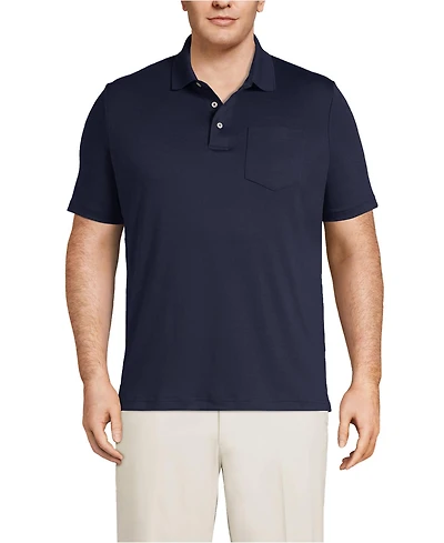 Lands' End Big & Tall Short Sleeve Cotton Supima Polo Shirt with Pocket