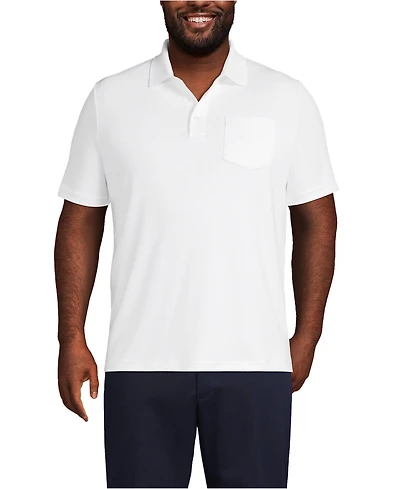 Lands' End Big & Tall Short Sleeve Cotton Supima Polo Shirt with Pocket
