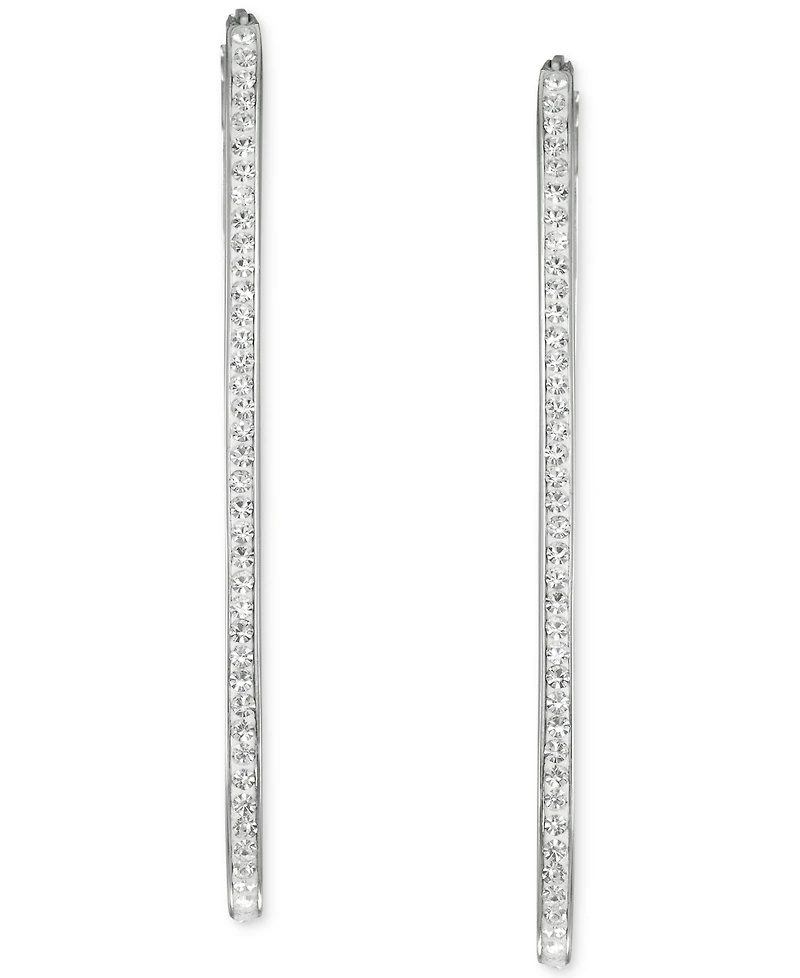 Crystal Pave Inside Out Paperclip Hoop Earrings