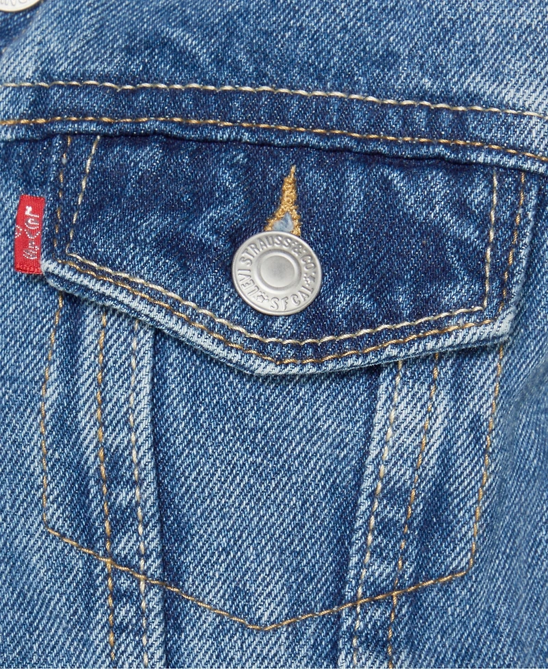 Levi's Big Girls Stylish Collared Denim Trucker Jacket