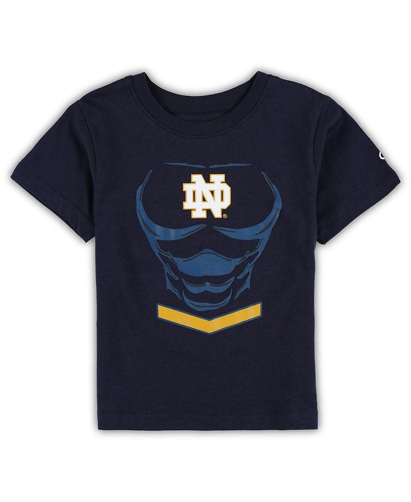 Toddler Boys and Girls Champion Navy Notre Dame Fighting Irish Super Hero T-shirt