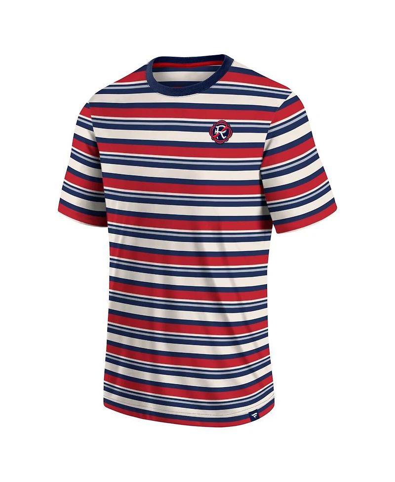 Men's Fanatics Red New England Revolution Shot Clock Stripe T-shirt