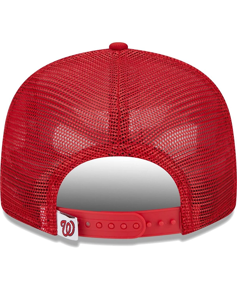 Men's New Era Red Washington Nationals Team Color Trucker 9FIFTY Snapback Hat