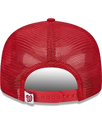 Men's New Era Red Washington Nationals Team Color Trucker 9FIFTY Snapback Hat