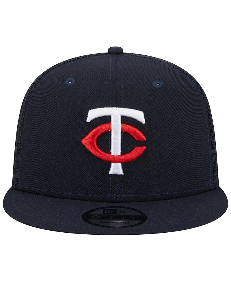 Men's New Era Navy Minnesota Twins Team Color Trucker 9FIFTY Snapback Hat