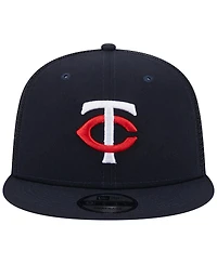Men's New Era Navy Minnesota Twins Team Color Trucker 9FIFTY Snapback Hat