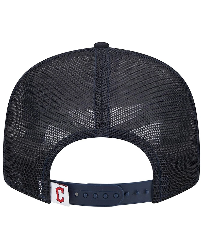 Men's New Era Navy Cleveland Guardians Team Color Trucker 9FIFTY Snapback Hat
