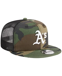 Men's New Era Camo Oakland Athletics Woodland Camo Trucker 9FIFTY Snapback Hat