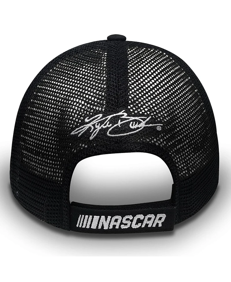 Men's Checkered Flag Sports Black Kyle Busch Cheddar's Trucker Adjustable Hat