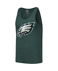 Men's Majestic Threads Jalen Hurts Midnight Green Philadelphia Eagles Player Name and Number Tri-Blend Tank Top
