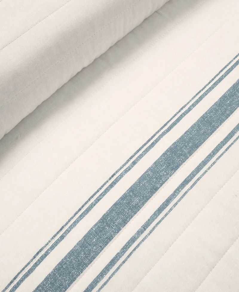 Lush Decor Farmhouse Stripe Reversible Cotton 2-Piece Quilt, Twin/Twin Xl