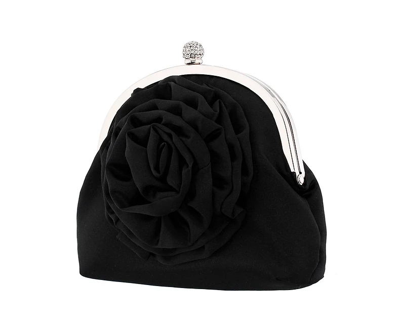 Nina Flower Embellished Frame Crossbody Clutch