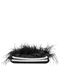 Nina Crystal Handle Feather Pouch