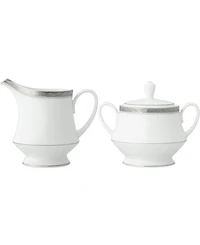 Noritake Charlotta Platinum 2 Piece Sugar Creamer Set