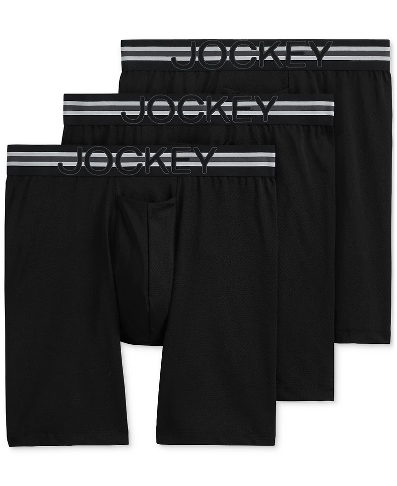 Jockey Men's Stability Pouch Stretch 9" Long Leg Boxer Brief - 3 Pack