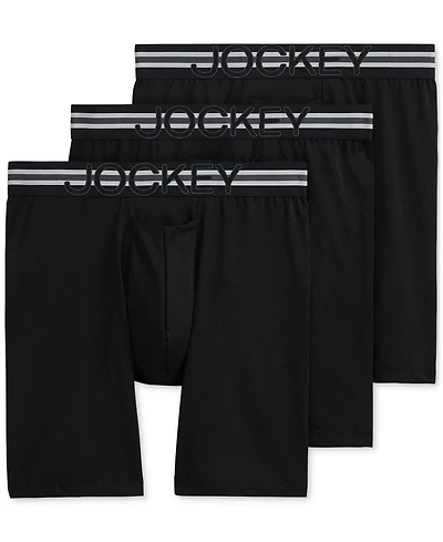 Jockey Men's Stability Pouch Stretch 9" Long Leg Boxer Brief - 3 Pack